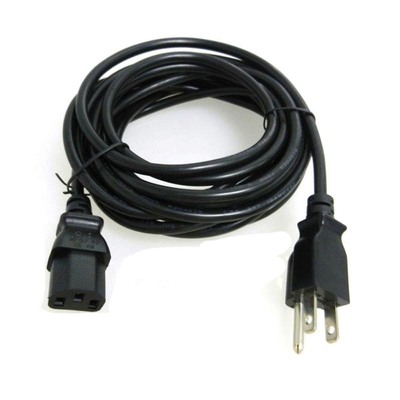 14-18awg แล็ปท็อป 3 สายไฟสายไฟ 6 ฟุตสีดำ SIPU American Power Cord