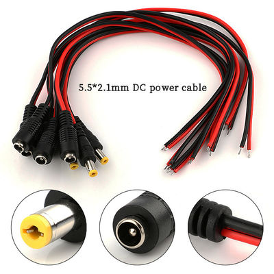คุณภาพ  5.5x2.1mm DC Power Cord 1m 2m 3m Power Adapter Extension Cable For CCTV Camera โรงงาน