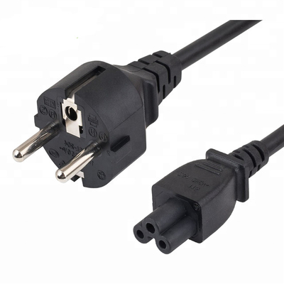 EU VDE สายไฟ Black Home Appliance แล็ปท็อป Extension Cable