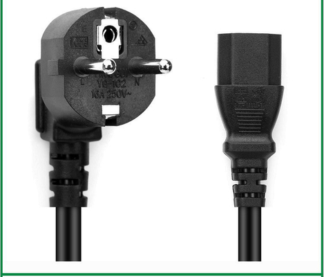 CEE7/7 Schuko เสียบเข้ากับสายไฟ IEC 60320 C15 VDE สำหรับเครื่องใช้ในบ้าน